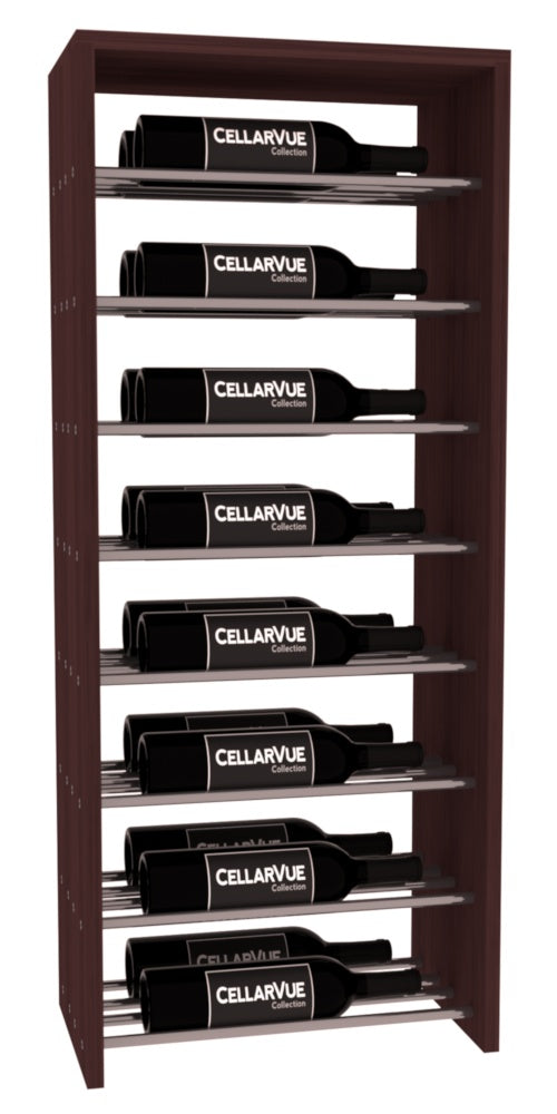 InstaCellar 17.5" Horizontal Double Deep Top Display – Gunmetal Rods – Grand Mahogany / Walnut stained