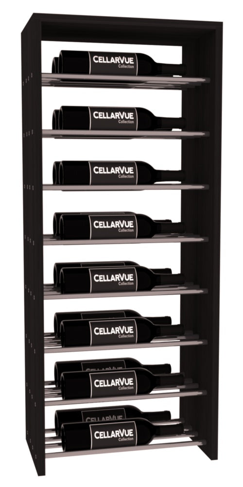 InstaCellar 17.5" Horizontal Double Deep Top Display – Gunmetal Rods – Grand Mahogany / Black stained