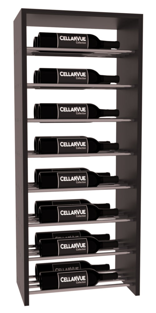 InstaCellar 17.5" Horizontal Double Deep Top Display – Gunmetal Rods – Grand Mahogany / Black stained