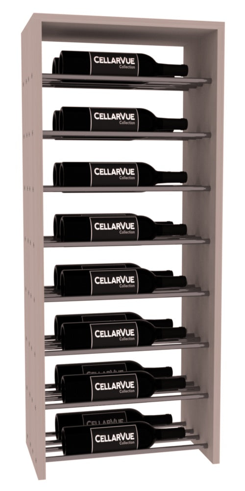 InstaCellar 17.5" Horizontal Double Deep Top Display – Gunmetal Rods – Grand Mahogany / Greywash stained