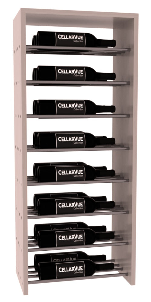InstaCellar 17.5" Horizontal Double Deep Top Display – Gunmetal Rods – Grand Mahogany / Greywash stained