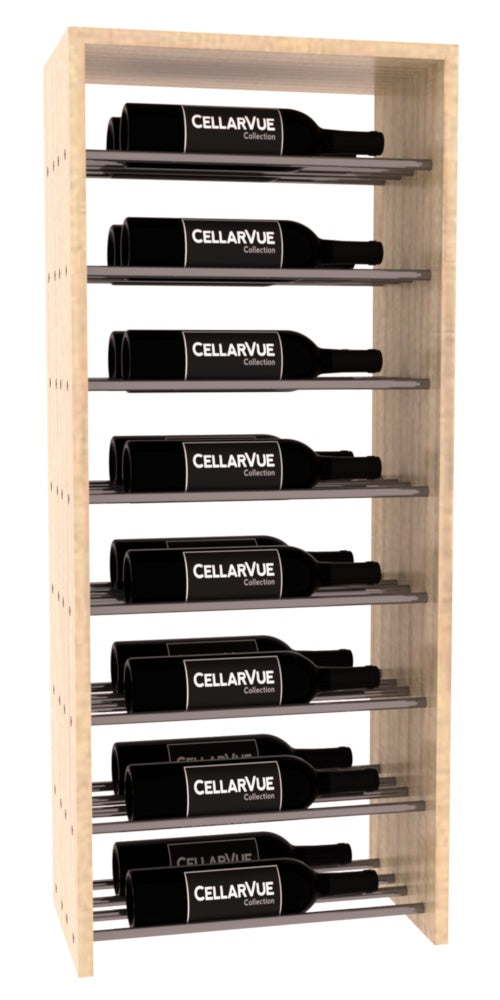 InstaCellar 17.5" Horizontal Double Deep Top Display – Gunmetal Rods – Ponderosa Pine / Unstained
