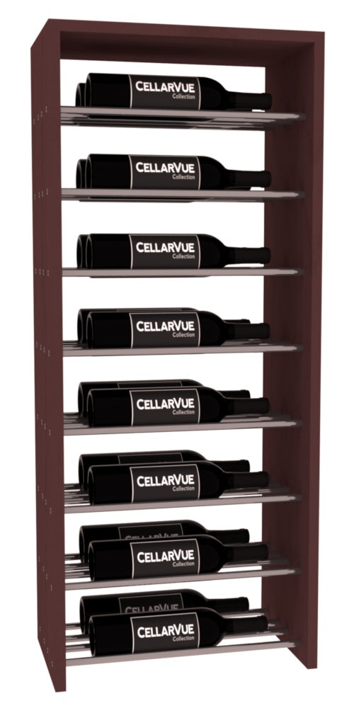 InstaCellar 17.5" Horizontal Double Deep Top Display – Gunmetal Rods – Ponderosa Pine / Walnut stained