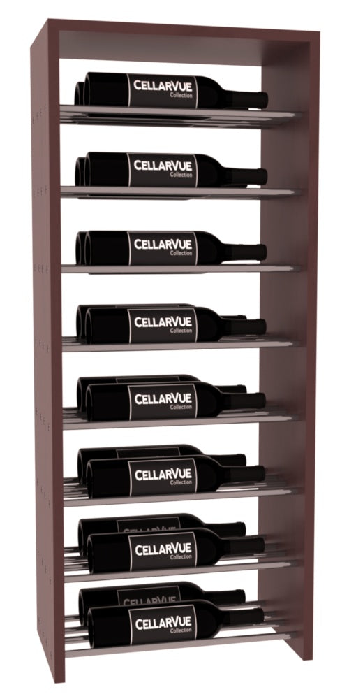 InstaCellar 17.5" Horizontal Double Deep Top Display – Gunmetal Rods – Ponderosa Pine / Walnut stained