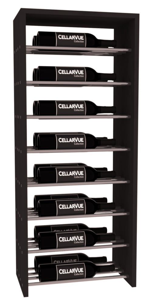 InstaCellar 17.5" Horizontal Double Deep Top Display – Gunmetal Rods – Ponderosa Pine / Black stained