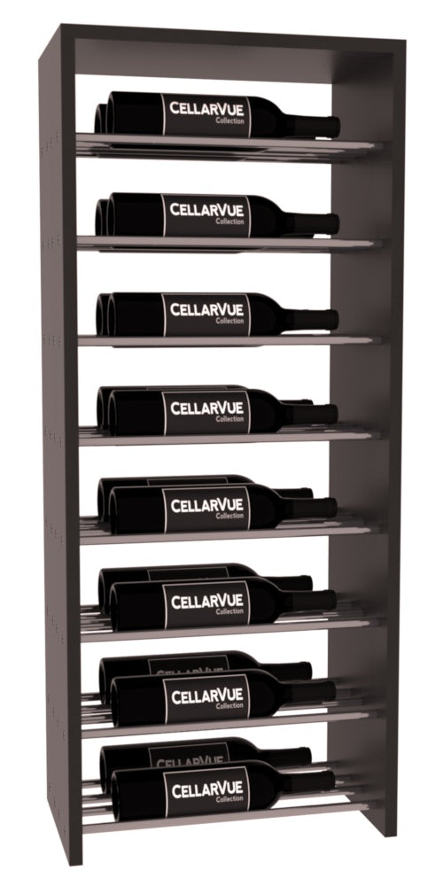 InstaCellar 17.5" Horizontal Double Deep Top Display – Gunmetal Rods – Ponderosa Pine / Black stained