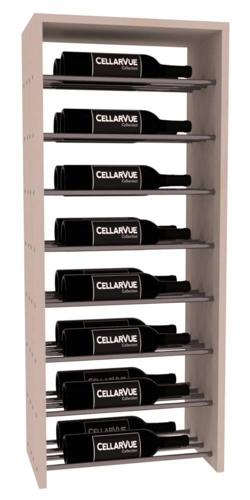 InstaCellar 17.5" Horizontal Double Deep Top Display – Gunmetal Rods – Ponderosa Pine / Greywash stained