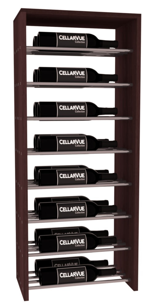 InstaCellar 17.5" Horizontal Double Deep Top Display – Gunmetal Rods – Premium Redwood / Walnut stained
