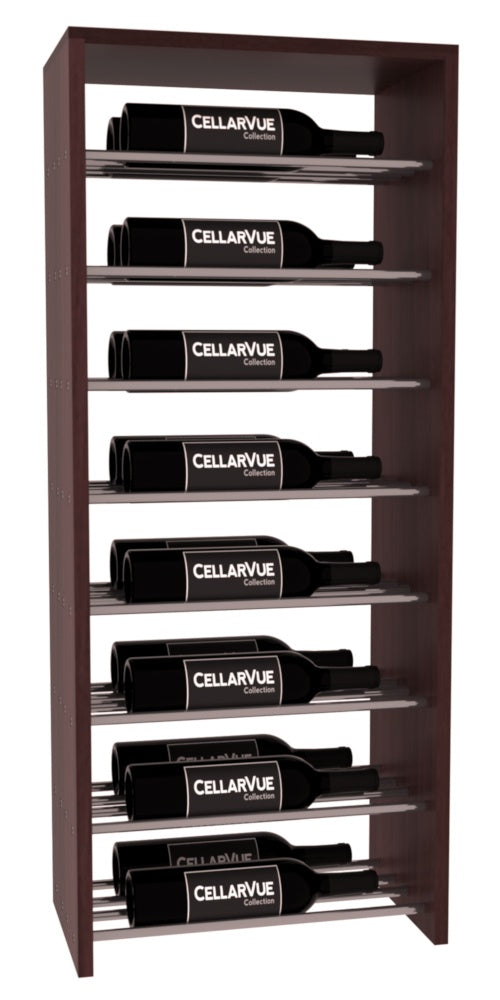 InstaCellar 17.5" Horizontal Double Deep Top Display – Gunmetal Rods – Premium Redwood / Walnut stained