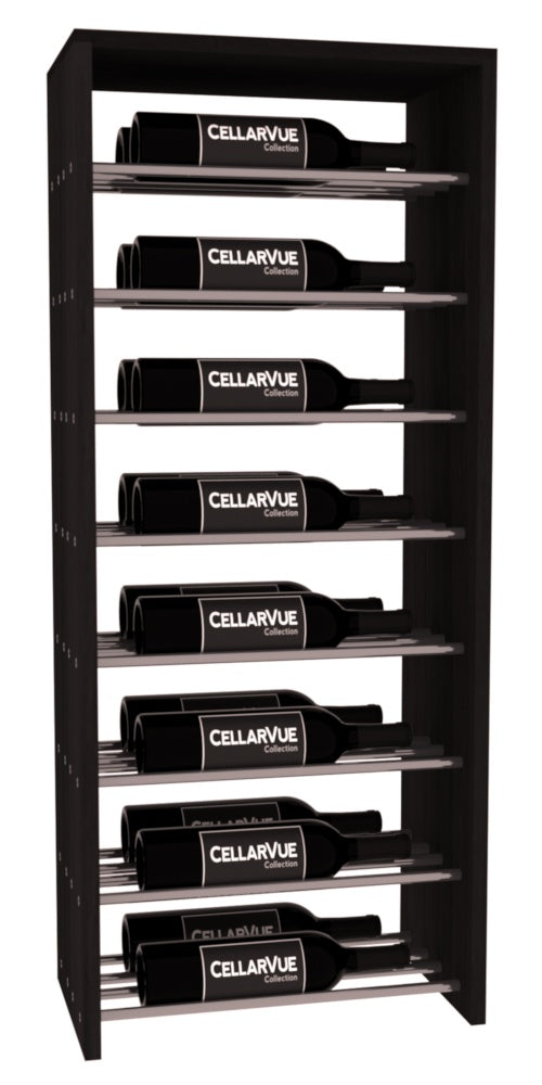 InstaCellar 17.5" Horizontal Double Deep Top Display – Gunmetal Rods – Premium Redwood / Black stained