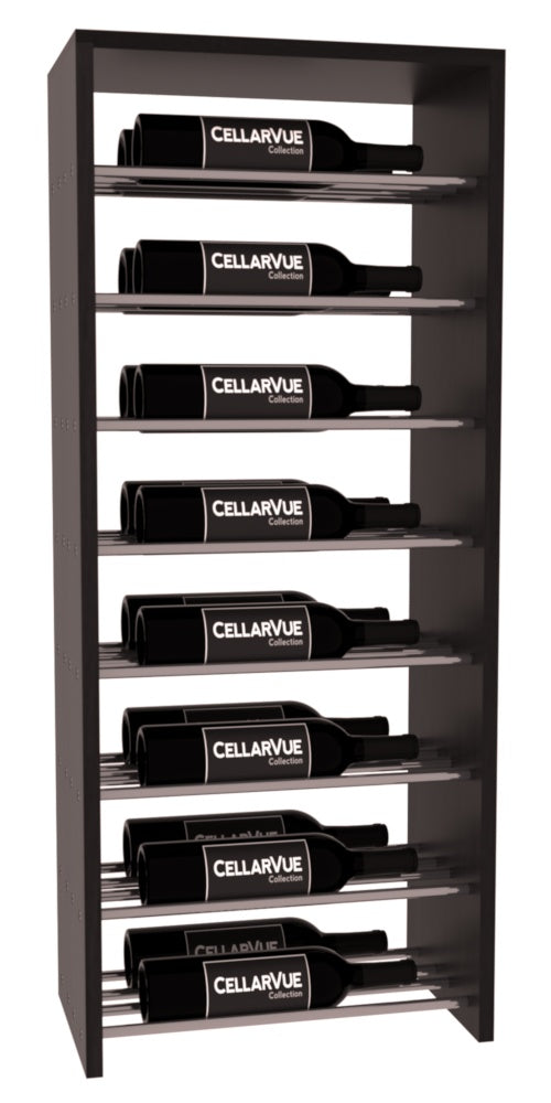 InstaCellar 17.5" Horizontal Double Deep Top Display – Gunmetal Rods – Premium Redwood / Black stained