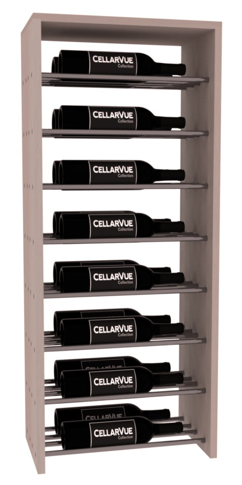 InstaCellar 17.5" Horizontal Double Deep Top Display – Gunmetal Rods – Premium Redwood / Greywash stained