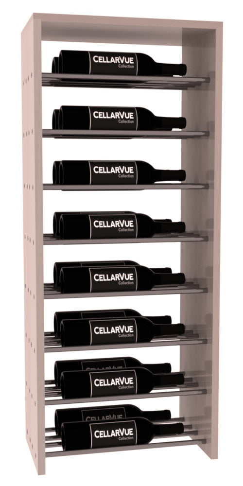 InstaCellar 17.5" Horizontal Double Deep Top Display – Gunmetal Rods – Premium Redwood / Greywash stained