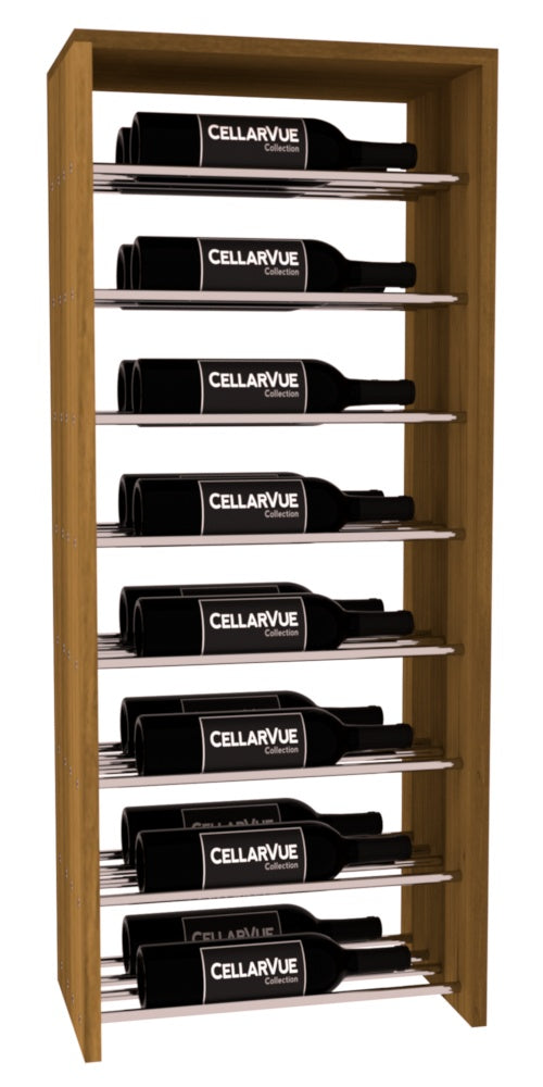 InstaCellar 17.5" Horizontal Double Deep Top Display – Premium Redwood / Oak stained