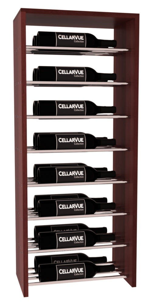 InstaCellar 17.5" Horizontal Double Deep Top Display – Premium Redwood / Cherry stained