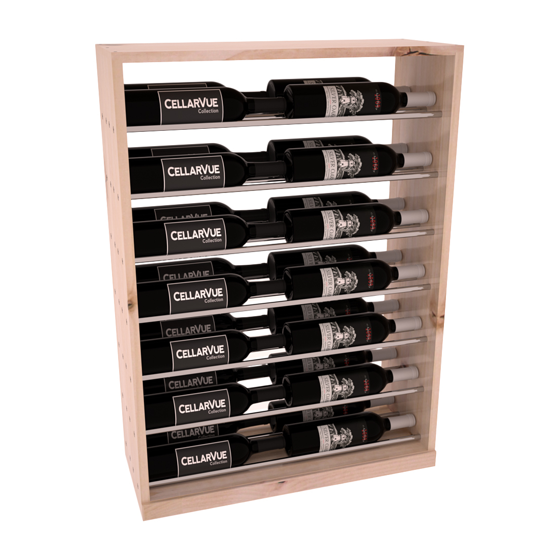 InstaCellar 26" Horizontal Base Display – Black Metal Rods – Premium Redwood / Unstained