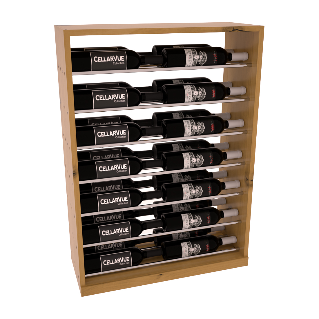 InstaCellar 26" Horizontal Base Display – Black Metal Rods – Premium Redwood / Greywash stained