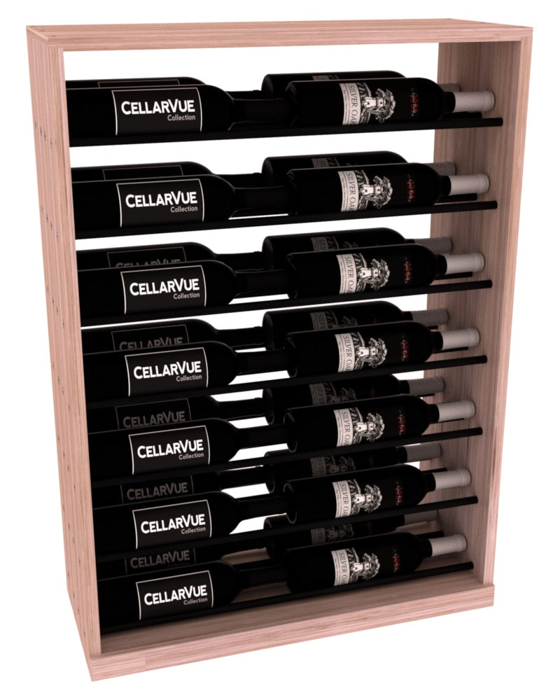 InstaCellar 26" Horizontal Base Display – Black Metal Rods – Grand Mahogany / Unstained