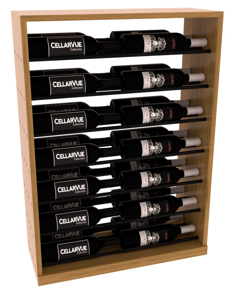 InstaCellar 26" Horizontal Base Display – Black Metal Rods – Grand Mahogany / Oak stained