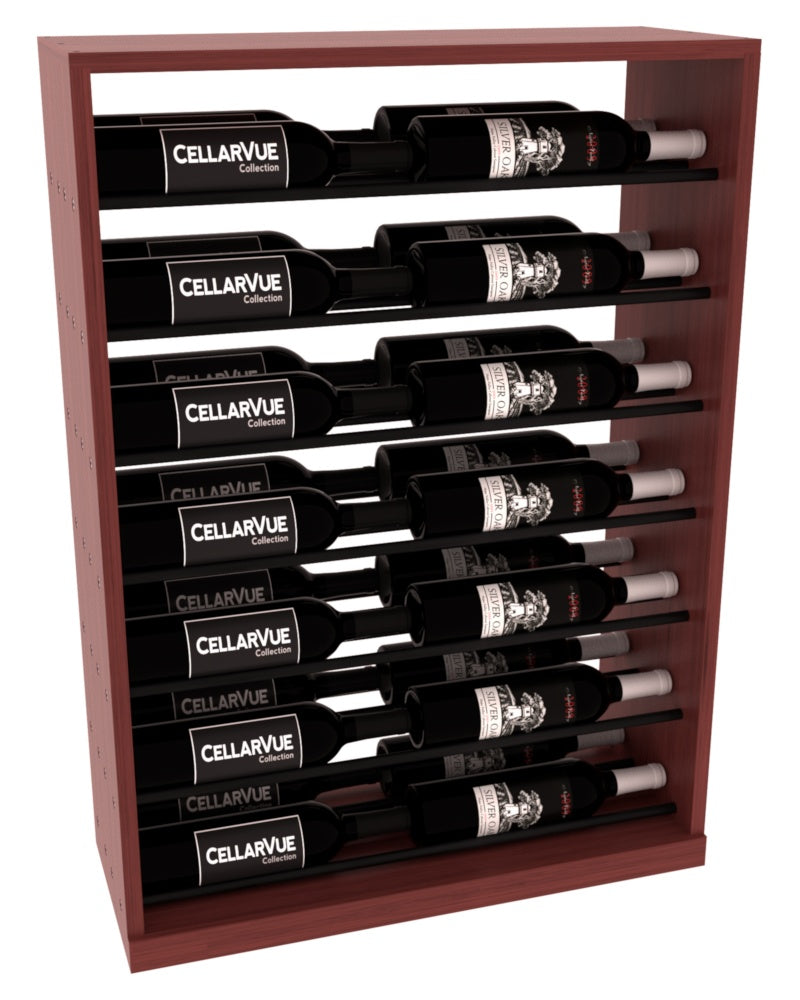 InstaCellar 26" Horizontal Base Display – Black Metal Rods – Grand Mahogany / Cherry stained
