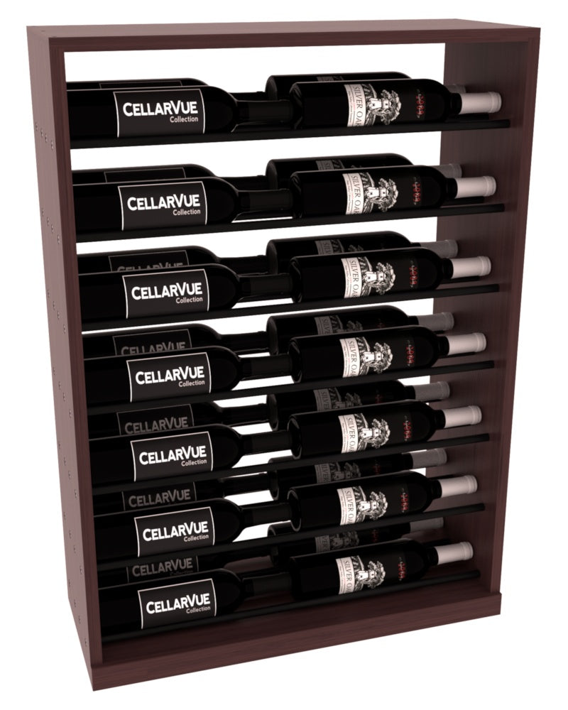 InstaCellar 26" Horizontal Base Display – Black Metal Rods – Grand Mahogany / Walnut stained