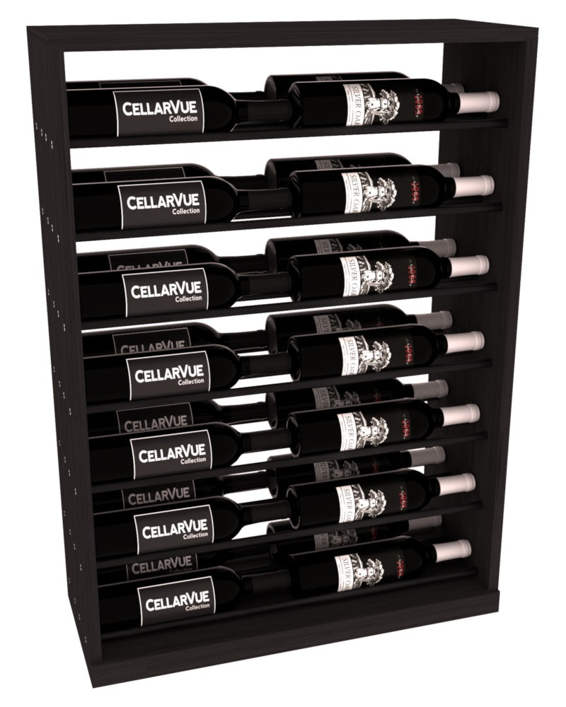 InstaCellar 26" Horizontal Base Display – Black Metal Rods – Grand Mahogany / Black stained