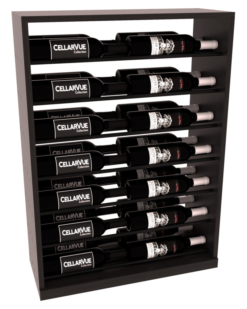 InstaCellar 26" Horizontal Base Display – Black Metal Rods – Grand Mahogany / Black stained