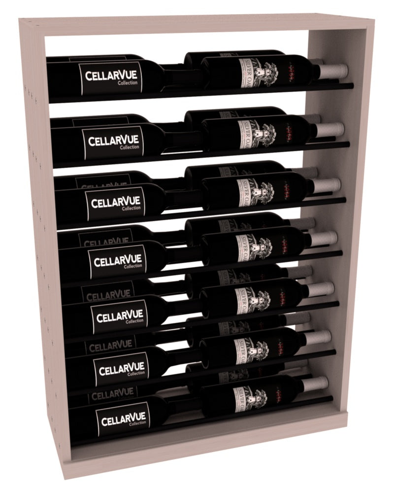 InstaCellar 26" Horizontal Base Display – Black Metal Rods – Grand Mahogany / Greywash stained
