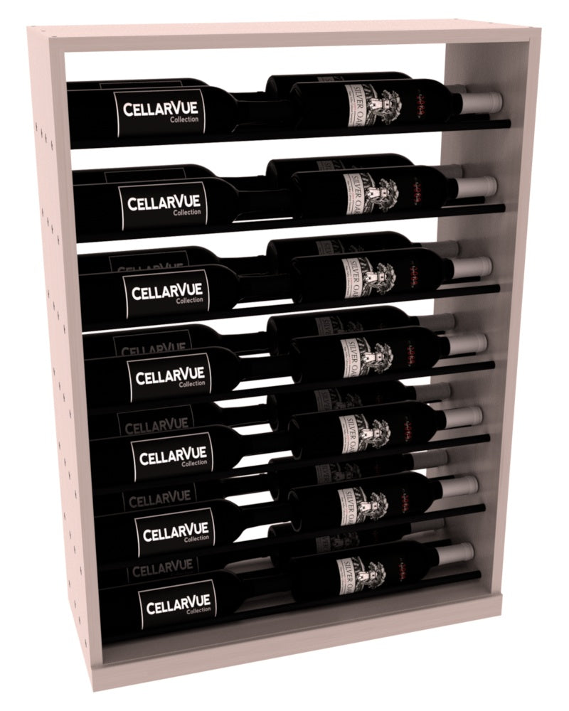 InstaCellar 26" Horizontal Base Display – Black Metal Rods – Grand Mahogany / Greywash stained