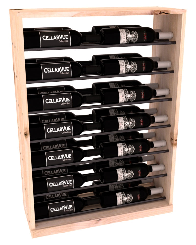 InstaCellar 26" Horizontal Base Display – Gunmetal Rods – Knotty Alder / Unstained