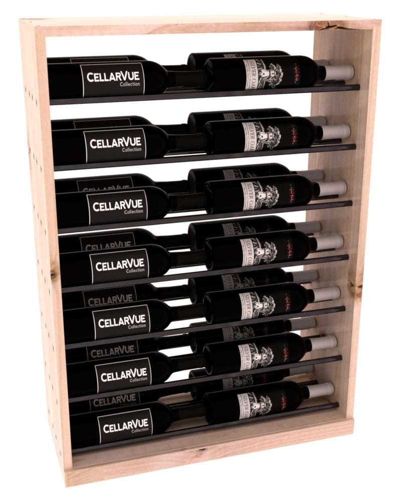 InstaCellar 26" Horizontal Base Display – Gunmetal Rods – Knotty Alder / Unstained
