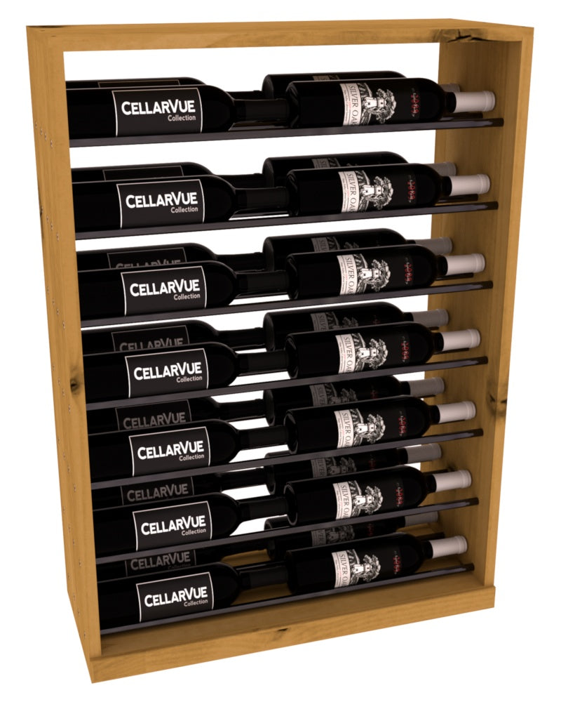InstaCellar 26" Horizontal Base Display – Gunmetal Rods – Knotty Alder / Oak stained