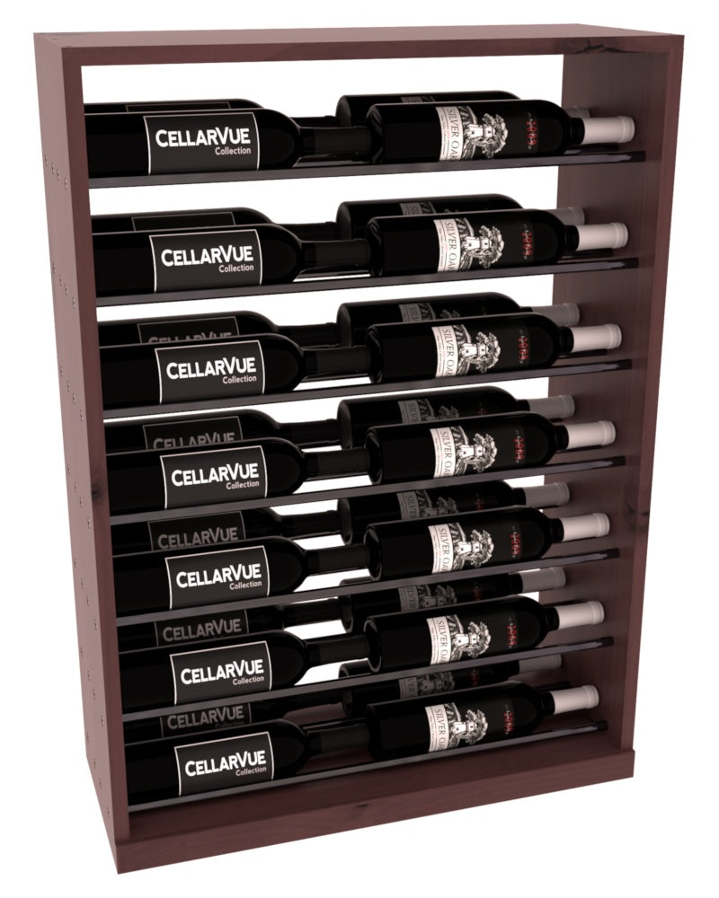 InstaCellar 26" Horizontal Base Display – Gunmetal Rods – Knotty Alder / Walnut stained