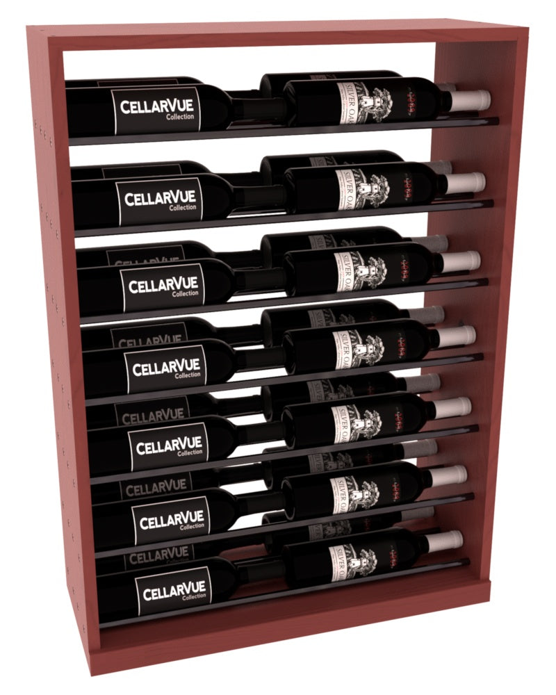InstaCellar 26" Horizontal Base Display – Gunmetal Rods – Ponderosa Pine / Cherry stained