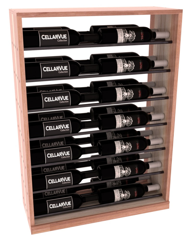 InstaCellar 26" Horizontal Base Display – Gunmetal Rods – Premium Redwood / Unstained