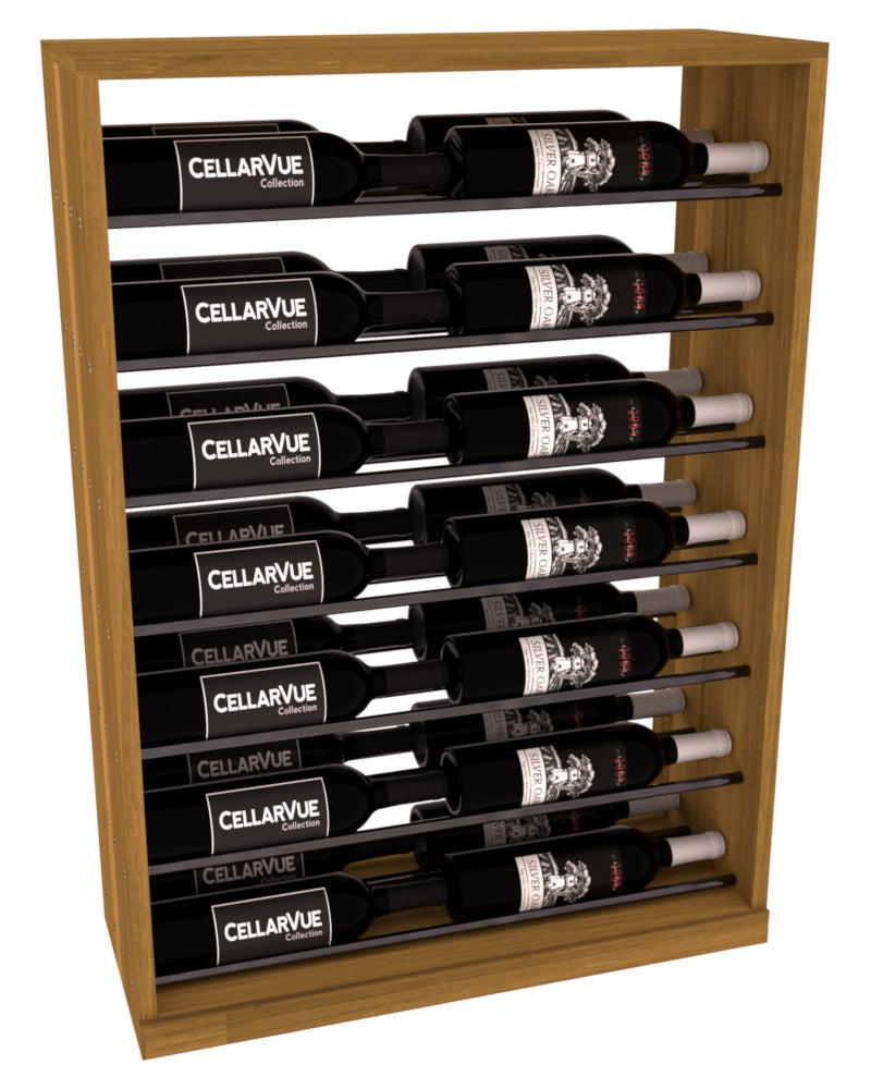 InstaCellar 26" Horizontal Base Display – Gunmetal Rods – Premium Redwood / Oak stained