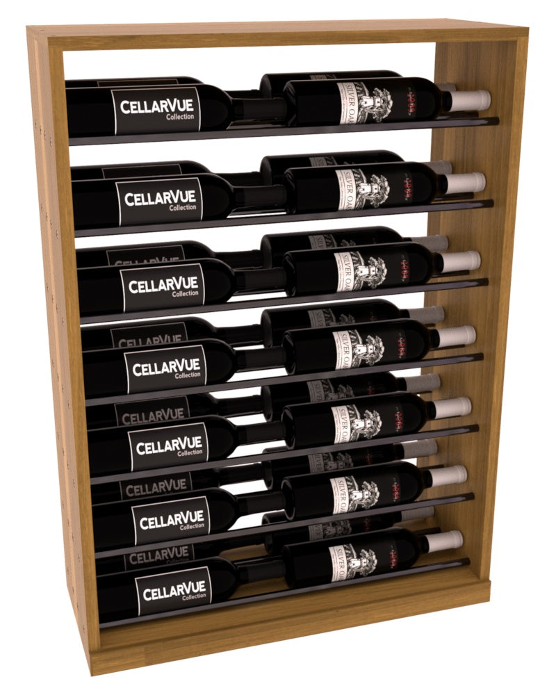 InstaCellar 26" Horizontal Base Display – Gunmetal Rods – Premium Redwood / Oak stained