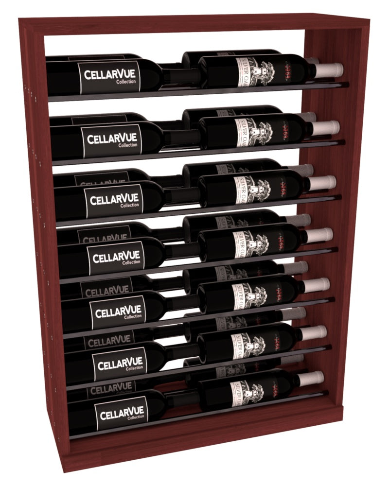 InstaCellar 26" Horizontal Base Display – Gunmetal Rods – Premium Redwood / Cherry stained