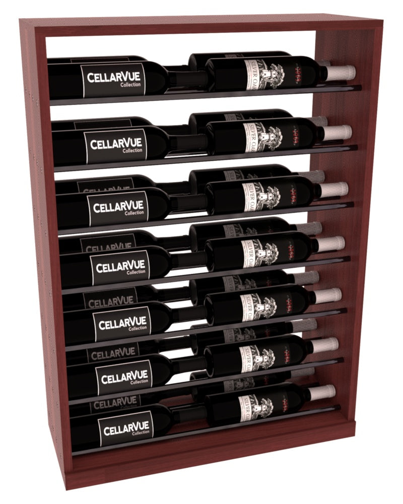 InstaCellar 26" Horizontal Base Display – Gunmetal Rods – Premium Redwood / Cherry stained