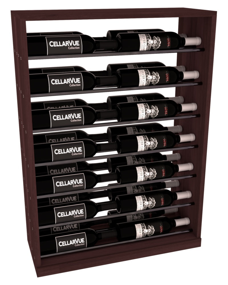 InstaCellar 26" Horizontal Base Display – Gunmetal Rods – Premium Redwood / Walnut stained