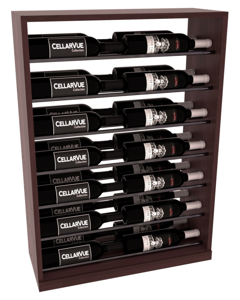 InstaCellar 26" Horizontal Base Display – Gunmetal Rods – Premium Redwood / Walnut stained