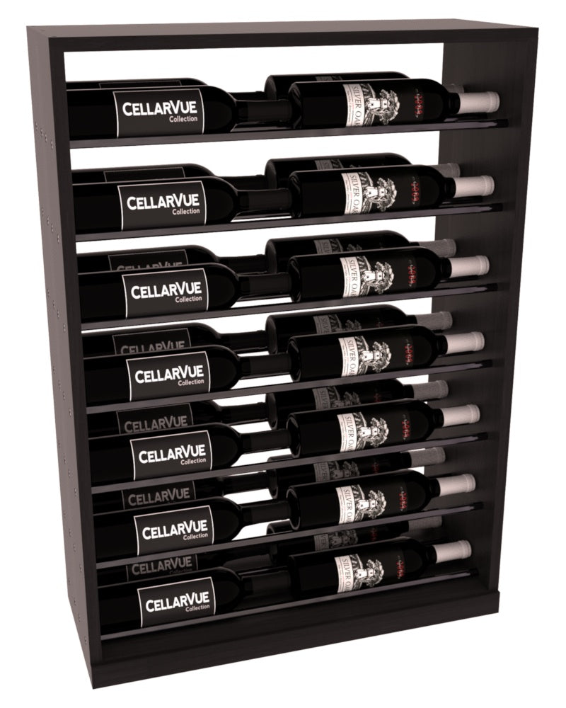 InstaCellar 26" Horizontal Base Display – Gunmetal Rods – Premium Redwood / Black stained