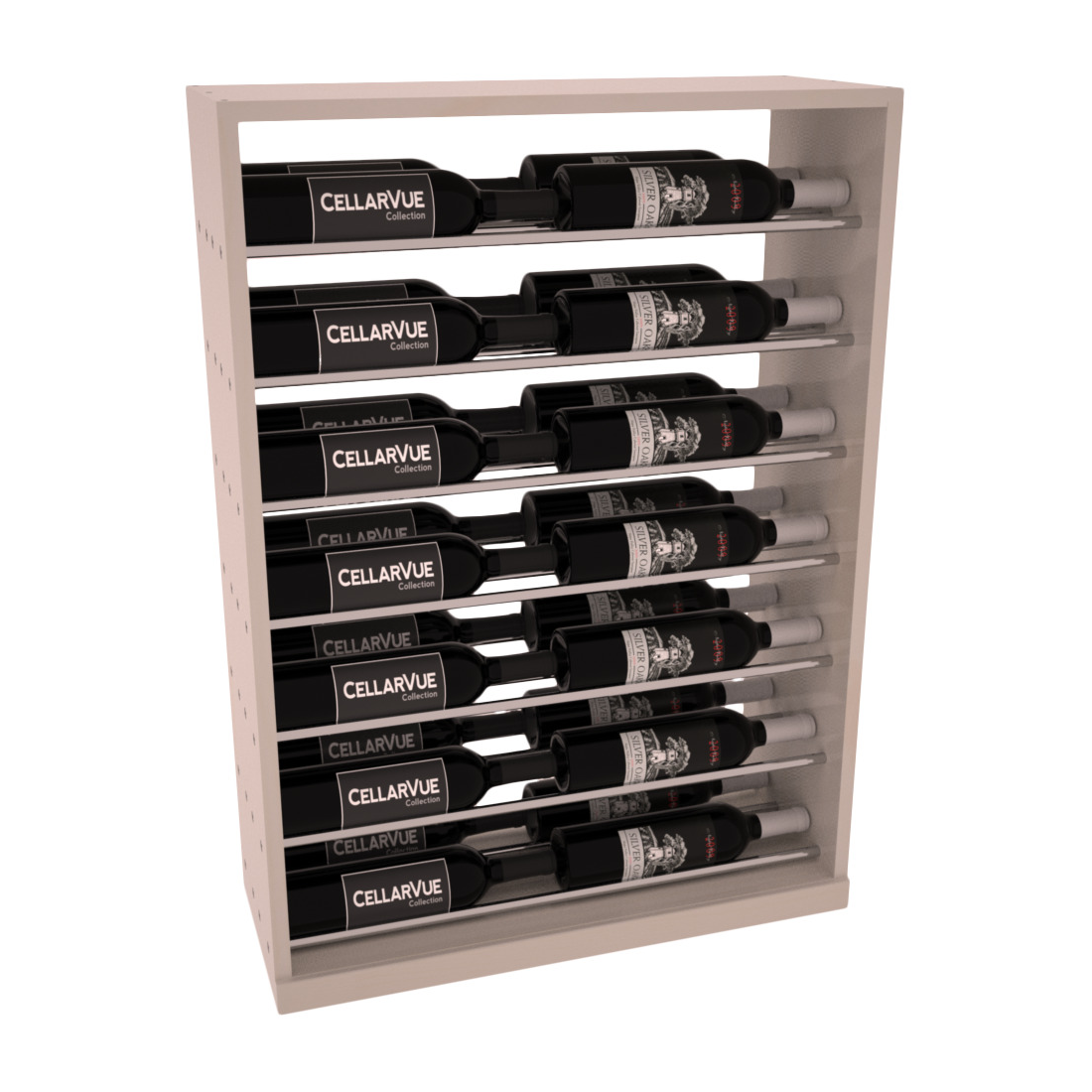 InstaCellar 26" Horizontal Base Display – Black Metal Rods – Ponderosa Pine / Oak stained