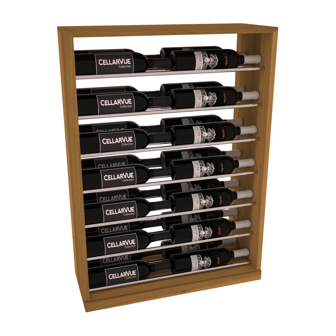 InstaCellar 26" Horizontal Base Display – Premium Redwood / Oak stained
