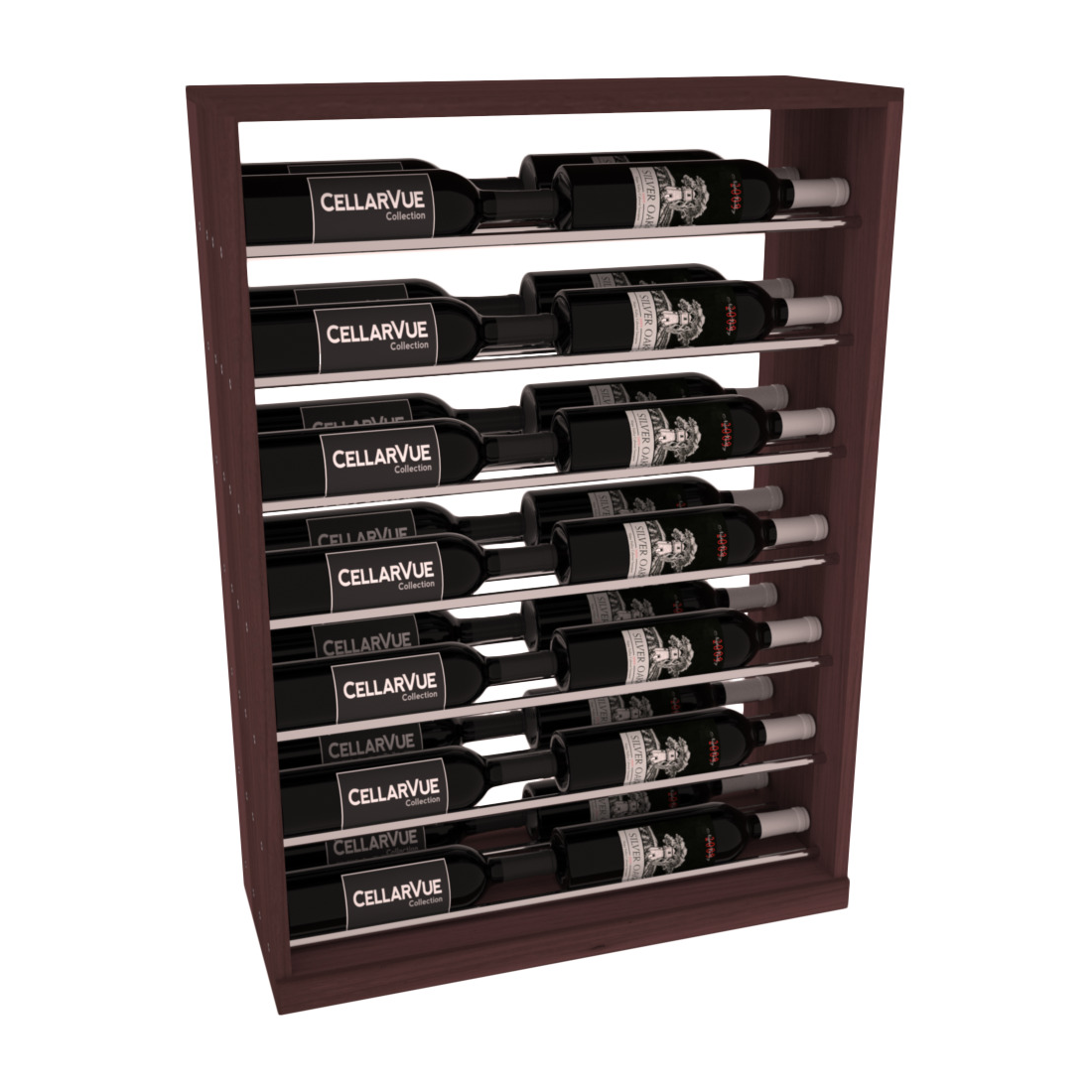 InstaCellar 26" Horizontal Base Display – Premium Redwood / Greywash stained