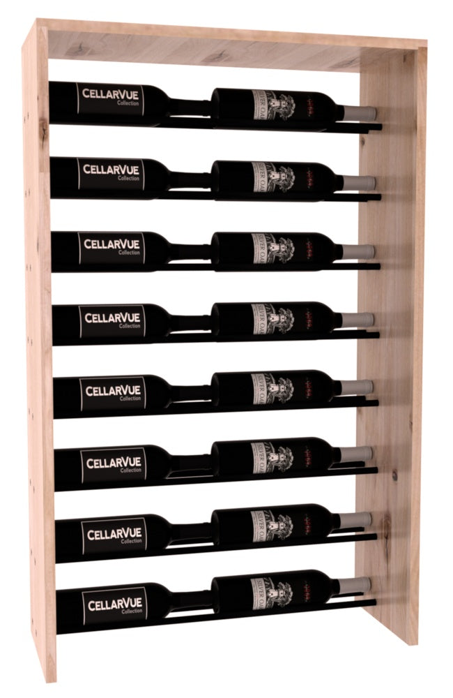 InstaCellar 26" Horizontal Top Display – Black Metal Rods – Premium Redwood / Unstained