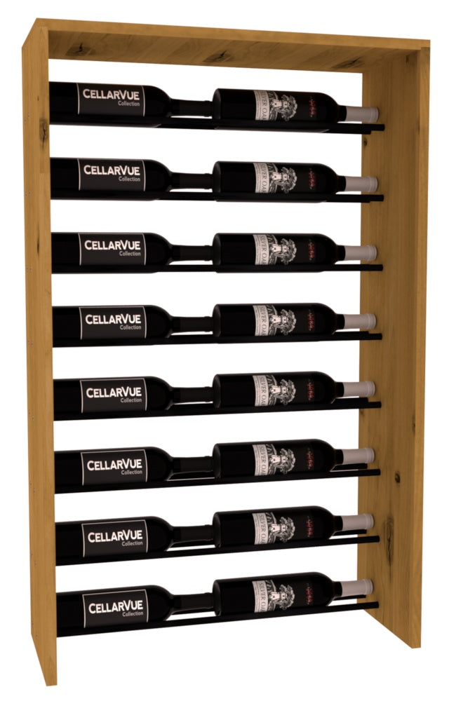 InstaCellar 26" Horizontal Top Display – Black Metal Rods – Premium Redwood / Oak stained