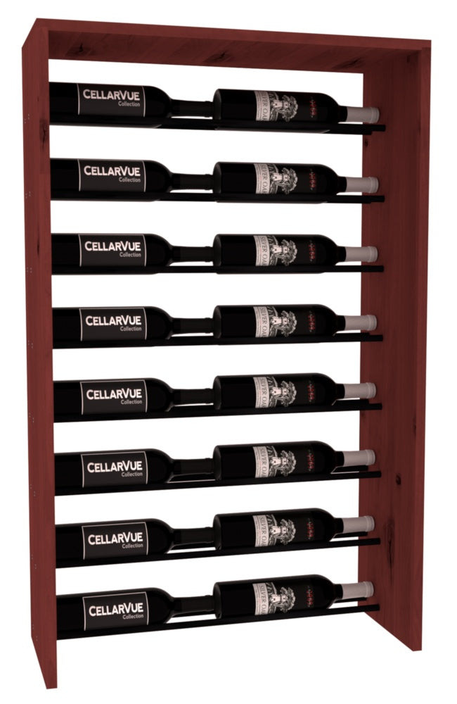 InstaCellar 26" Horizontal Top Display – Black Metal Rods – Premium Redwood / Cherry stained
