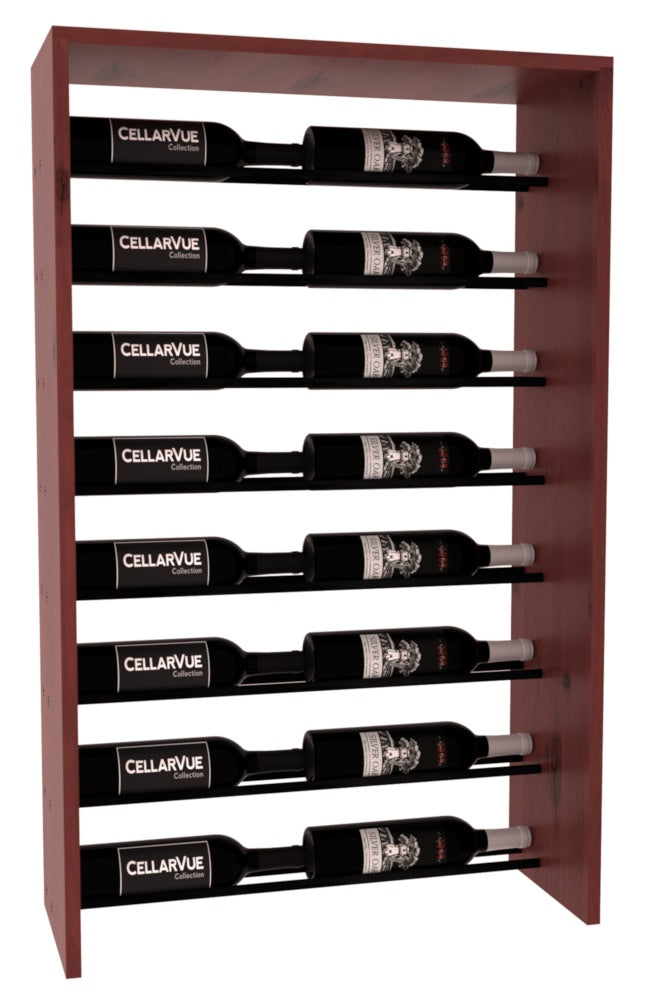 InstaCellar 26" Horizontal Top Display – Black Metal Rods – Premium Redwood / Cherry stained