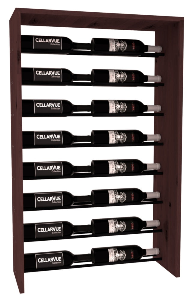 InstaCellar 26" Horizontal Top Display – Black Metal Rods – Premium Redwood / Walnut stained